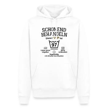 97. Geburtstag Schonend Behandeln 97 VIP ist 97 - Männer Premium Bio Hoodie - Weiß - Vorne - Nico (187cm)