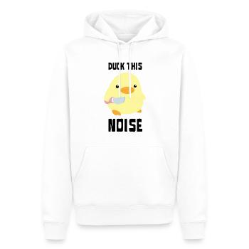 Duck This Noise - Canard au couteau Ente mit Messer - Sweat à capuche Premium bio Homme - blanc - Devant - Nico (187cm)