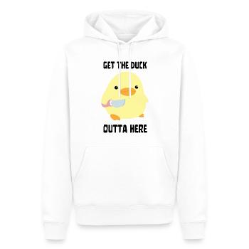 Canard et couverture - Canard au couteau Ente mit Messer - Sweat à capuche Premium bio Homme - blanc - Devant - Nico (187cm)