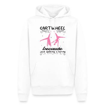 Roue de chariot acrobatique de gymnastique cool - Sweat à capuche Premium bio Homme - blanc - Devant - Nico (187cm)