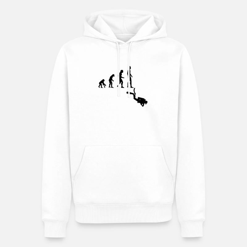 Evolution Tauchen - Männer Premium Bio Hoodie - Weiß