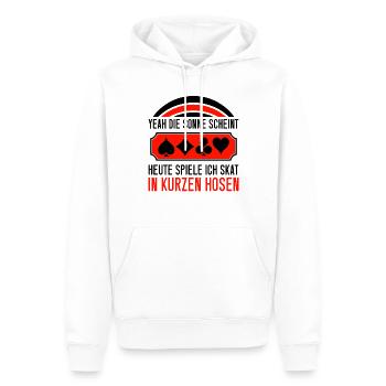 heute spiele ich Skat - Männer Premium Bio Hoodie - Weiß - Vorne - Nico (187cm)