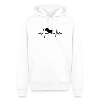 Schaf Herzschlag - Männer Premium Bio Hoodie - Weiß - Vorne - Nico (187cm)