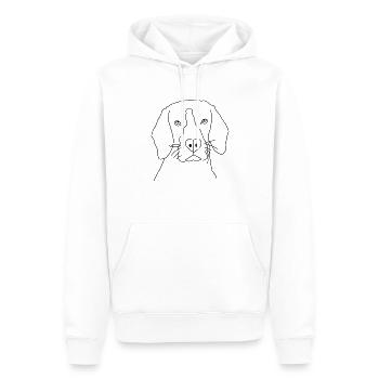 Chien dessiné à la main - Sweat à capuche Premium bio Homme - blanc - Devant - Nico (187cm)