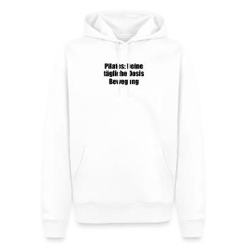 Pilates - Pilates: Deine tägliche Dosis Bewegung - Männer Premium Bio Hoodie - Weiß - Vorne - Nico (187cm)