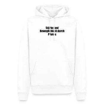 Pilates - Stärke und Beweglichkeit durch Pilates - Männer Premium Bio Hoodie - Weiß - Vorne - Nico (187cm)