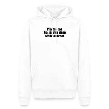 Pilates - Pilates - das Training für einen - Männer Premium Bio Hoodie - Weiß - Vorne - Nico (187cm)