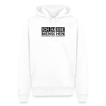 Lustiges Ich hasse Menschen Humorvoll - Männer Premium Bio Hoodie - Weiß - Vorne - Nico (187cm)