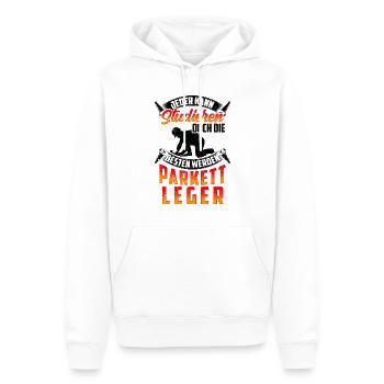 Parkettleger werden die Besten Fußbodenleger - Männer Premium Bio Hoodie - Weiß - Vorne - Nico (187cm)