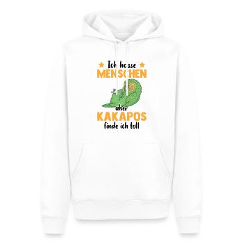 Kakapo finde ich toll flugunfähiger Papagei Kakapo - Männer Premium Bio Hoodie - Weiß - Vorne - Nico (187cm)