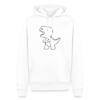 Dino Dinosaur dessiné à la main - Sweat à capuche Premium bio Homme - blanc - Devant - Nico (187cm)
