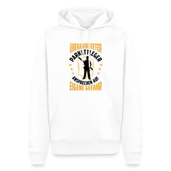 Überarbeiteter Parkettleger Fußbodenleger - Männer Premium Bio Hoodie - Weiß - Vorne - Nico (187cm)