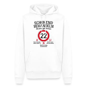 22. Geburtstag Schonend Behandeln 22 Tempolimit 22 - Männer Premium Bio Hoodie - Weiß - Vorne - Nico (187cm)