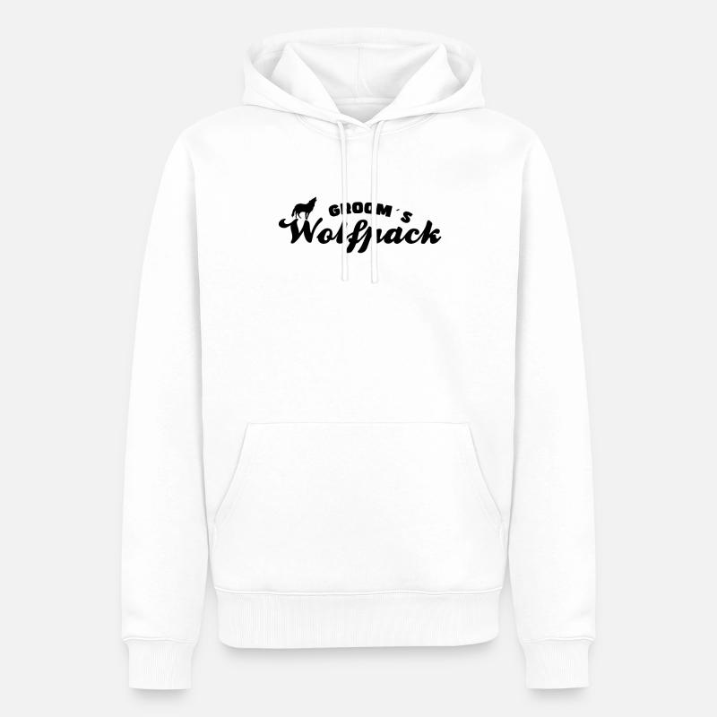 Meute de loups du marié - Sweat à capuche Premium bio Homme - blanc