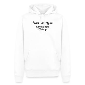 Pilates - Pilates - der Weg zu einer besseren - Männer Premium Bio Hoodie - Weiß - Vorne - Nico (187cm)