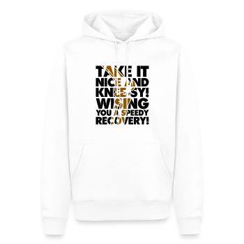 Take it nice and Knee-Sy - Männer Premium Bio Hoodie - Weiß - Vorne - Nico (187cm)