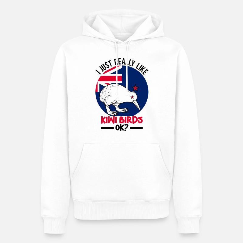 Neuseeland Kiwi - Männer Premium Bio Hoodie - Weiß