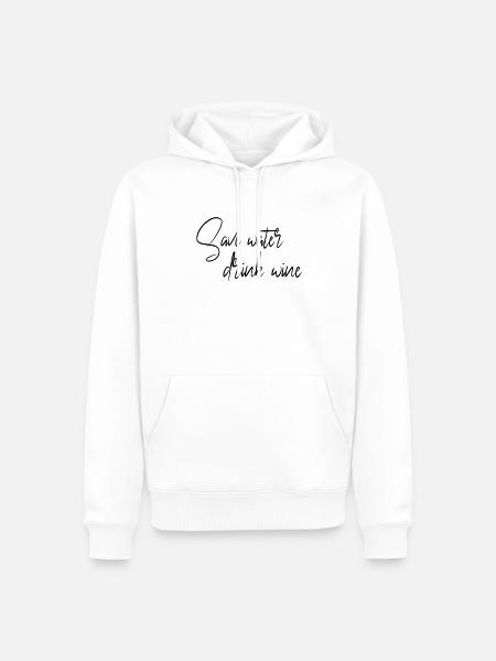 Wein Spruch - Männer Premium Bio Hoodie - Weiß
