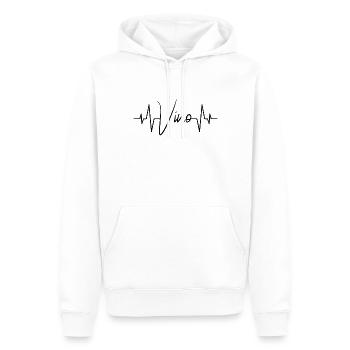 Vin Vino battement de cœur - Sweat à capuche Premium bio Homme - blanc - Devant - Nico (187cm)