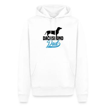 Papa teckel - Sweat à capuche Premium bio Homme - blanc - Devant - Nico (187cm)