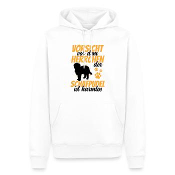 Vorsicht vor dem Schafpudel Hütepudel - Männer Premium Bio Hoodie - Weiß - Vorne - Nico (187cm)