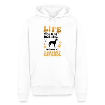 Ennuyeux sans Galgo Español Spanish Greyhound - Sweat à capuche Premium bio Homme - blanc - Devant - Nico (187cm)