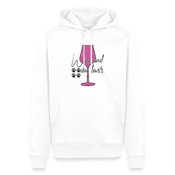 Amateurs de vin et de chiens - Sweat à capuche Premium bio Homme - blanc - Devant - Nico (187cm)