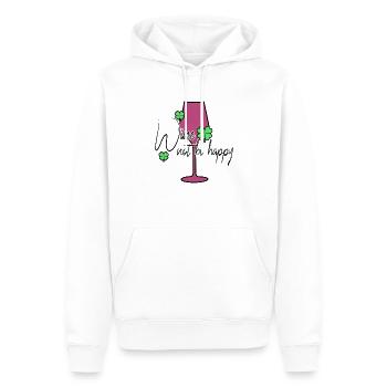 Wine Happiness Saying - Men’s Premium Organic Hoodie - white - Front - Nico (187cm)