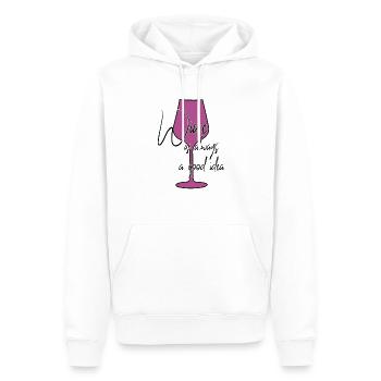 Wein ist eine gute Idee Spruch - Männer Premium Bio Hoodie - Weiß - Vorne - Nico (187cm)