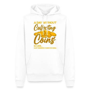Coin collector Coin collecting Numismatists - Men’s Premium Organic Hoodie - white - Front - Nico (187cm)