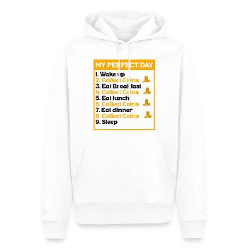 Numismates Collectionneurs de pièces Collectionneur de pièces Numismates - Sweat à capuche Premium bio Homme - blanc - Devant - Nico (187cm)