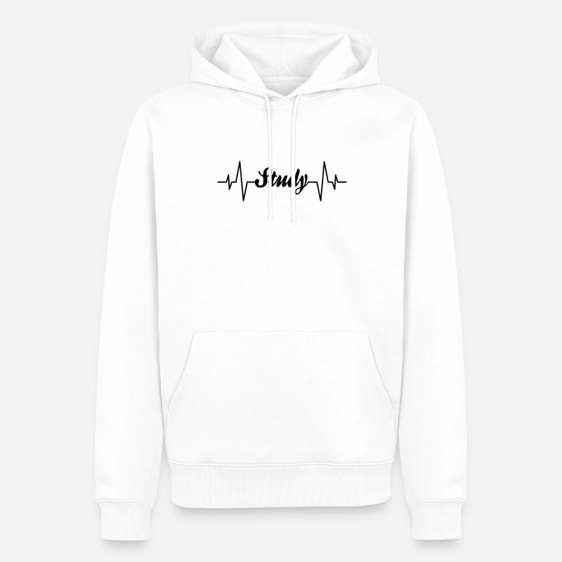 Studieren Herzschlag - Männer Premium Bio Hoodie - Weiß