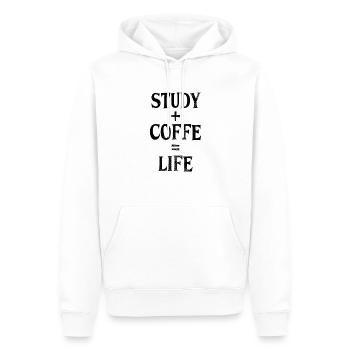 Studieren und Kaffee - Männer Premium Bio Hoodie - Weiß - Vorne - Nico (187cm)