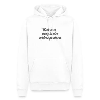 Success Motivation Saying - Men’s Premium Organic Hoodie - white - Front - Nico (187cm)
