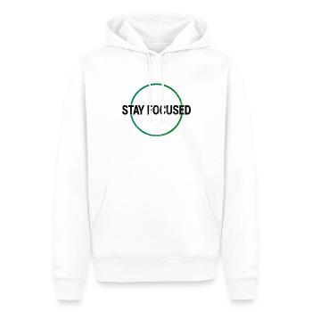 Focus Learning Shirt - Men’s Premium Organic Hoodie - white - Front - Nico (187cm)