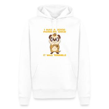Suricate en colère terriblement bonjour - Sweat à capuche Premium bio Homme - blanc - Devant - Nico (187cm)