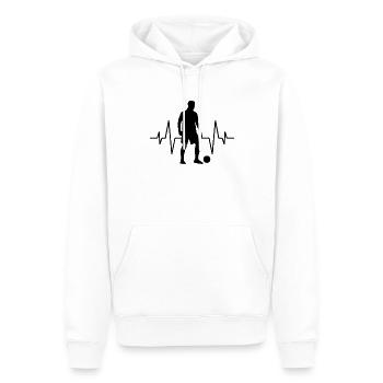 Battement de cœur du football - Sweat à capuche Premium bio Homme - blanc - Devant - Nico (187cm)