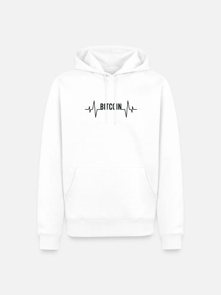 Bitcoin Herzschlag - Männer Premium Bio Hoodie - Weiß