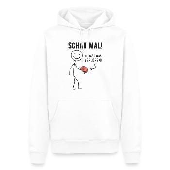 Du Hast Was Verloren Sarkasmus Witz Gehirn - Männer Premium Bio Hoodie - Weiß - Vorne - Nico (187cm)