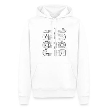 Finest Millésime 1985 Année de naissance 1985 Anniversaire - Sweat à capuche Premium bio Homme - blanc - Devant - Nico (187cm)