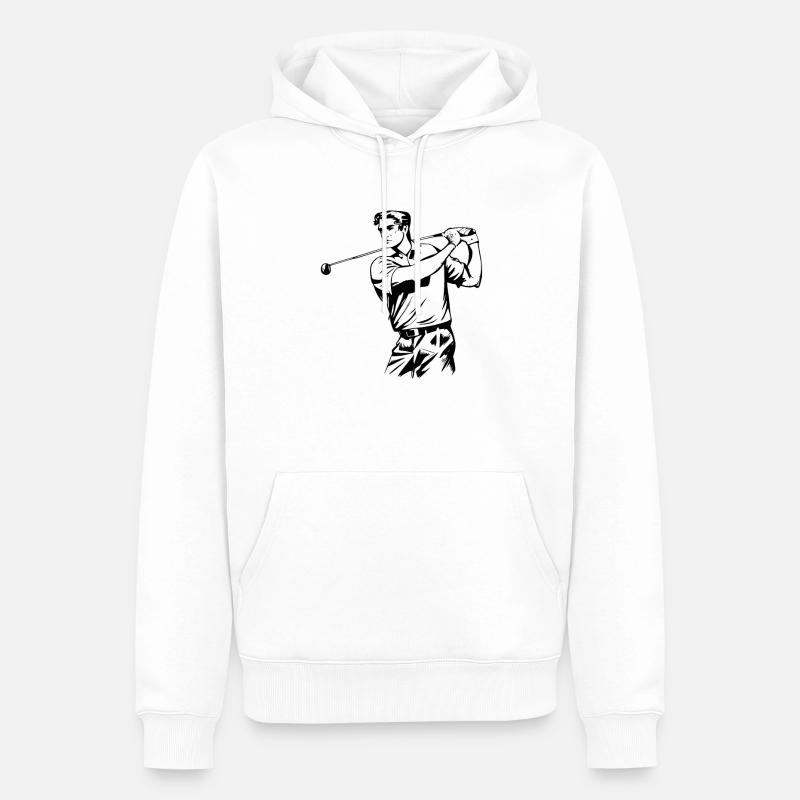 Golfeurs de golf - Sweat à capuche Premium bio Homme - blanc