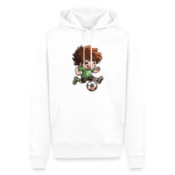 Football de maternelle Garçons inscrits en 1ère année - Sweat à capuche Premium bio Homme - blanc - Devant - Nico (187cm)