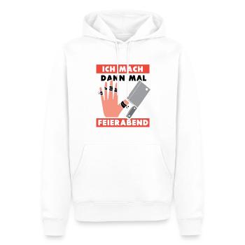 Ich mach dann mal feierabend Metzger Fleischer - Männer Premium Bio Hoodie - Weiß - Vorne - Nico (187cm)