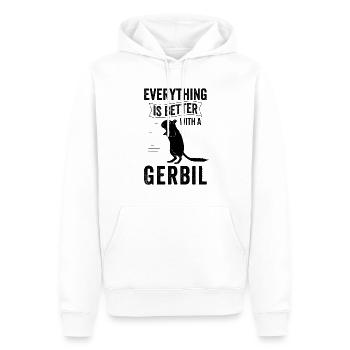 Tout va mieux avec gerbille ger rat Gerbille - Sweat à capuche Premium bio Homme - blanc - Devant - Nico (187cm)