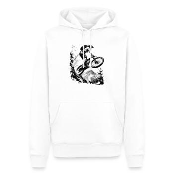 VTT - Sweat à capuche Premium bio Homme - blanc - Devant - Nico (187cm)