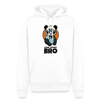 Panda cool « Cool Story Bro » avec des lunettes de soleil - Sweat à capuche Premium bio Homme - blanc - Devant - Nico (187cm)