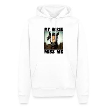 Lustiger Pferde Spruch - Männer Premium Bio Hoodie - Weiß - Vorne - Nico (187cm)