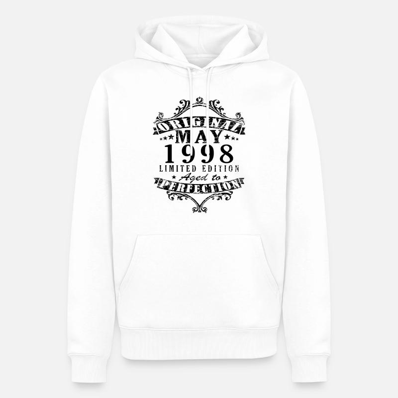 Idée cadeau Mai 1998 - Sweat à capuche Premium bio Homme - blanc