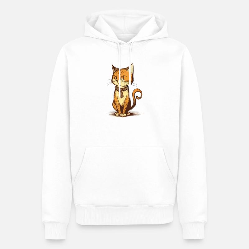 Dessin animé de chat mignon - Sweat à capuche Premium bio Homme - blanc