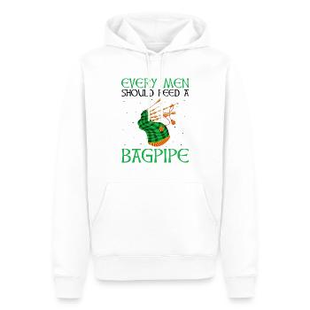 Citation de cornemuse pour les musiciens écossais et de cornemuse - Sweat à capuche Premium bio Homme - blanc - Devant - Nico (187cm)